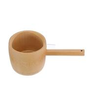 USHOBE Cucharón de Bambú de 350ml con Mango Largo, Capacidad Óptima y Diseño Rústico Adecuado para Cocina y Tareas Diarias Hogar