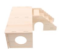 USHOBE Escondite Aumenta la Actividad Física con Túnel Multicámara para Hámster de Madera y Escalera para Trepar en Hábitats Interiores para Animales Pequeños