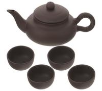 USHOBE Juego de Tetera de Cerámica con Filtro y Asa, Resistencia al Calor y Fácil Limpieza, Capacidad 125ml Tetera y 35ml Taza, Adecuado para Oficinas y Hogares