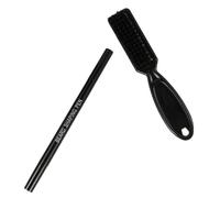 USHOBE Juego Práctico de Pinceles para Rellenar Vello Facial y Bigote para Hombres, Lápiz Negro de Abs Fácil de Usar para Dar Forma y Cuidado del Vello Facial