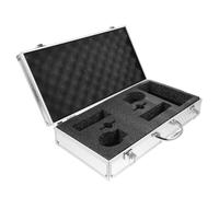 USHOBE Maletín Rígido y Compatible para Micrófono Inalámbrico 2 Ranuras, Aleación de Aluminio y Espuma, Resistente para Transporte Seguro en Ktv y Eventos