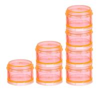 USHOBE Organizador de Medicamentos Compacto y Ligero de Plástico Naranja Secciones Divididas para Viaje en Mochila o Maleta