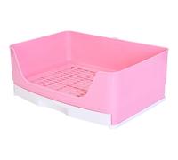 USHOBE Orinal de Plástico Rosa para Conejos Base Filtrante Grande