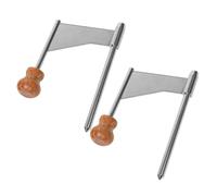 USHOBE Picadora de Alimentos para Queso 2piezas Cuchillas de Acero Inoxidable y Mango de Madera, Herramienta Portátil para Recetas Italianas Caseras