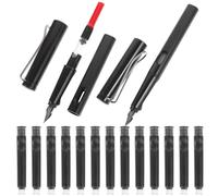 USHOBE Pluma Estilográfica Negra Ef 0,38mm de Abs y Carbono, Cómoda y Antideslizante, para Escribir Deberes y Estudio en Casa