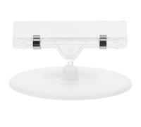 USHOBE Soporte para Letreros con Base Redonda y Clips Giratorios de 360 Grados, Material Plástico y Metal, Paquete de 5 Piezas para Exhibición en Supermercado