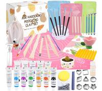 USHOP Kit Arcilla Secado al Aire,Kit de Cerámica para Principiantes,Kit de Ceramica Adecuado,Niños y Adultos, Kit de Iniciación con Arcilla de Secado al Aire, Herramientas Incluidas