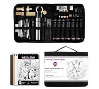 USHOP Lapices de Dibujo Artístico,Juego de 70 Kit lápices de dibujo,kit de dibujo,Conjunto de Dibujo Artístico,con cuaderno de bocetos de 3 colores,para Niños, Adultos, Artistas y Principiantes