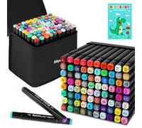 USHOP Rotulador de 80 Colores,Juego de rotuladores,Rotuladores Alcohol,Rotulador Doble Punta Secado Rápido,con Bolsa de Almacenamiento y Espaciador,para Niños,Adultos,Artistas,Principiantes Dibujar