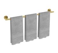 USHOWER Toallero de baño dorado cepillado, toalleros de 30 pulgadas para baño montado en la pared, barra de toalla de acero inoxidable SUS304 (longitud total 32 pulgadas)