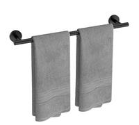 USHOWER Toallero Negro Mate, toallero de 24 Pulgadas para baño montado en la Pared, Barra de Toalla Gruesa de Acero Inoxidable SUS304 Moderna para decoración del hogar, Longitud Total 26 Pulgadas
