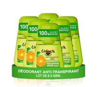 Ushuaïa - Bola desodorante antitranspirante 48 horas antimanchas blancas mandarina italiana verde mandarina 6 x 50 ml