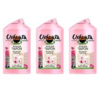 Ushuaïa - Leche de arroz y flor de Sakura de Japón para ducha, hidratante y suave, 250 ml, juego de 3