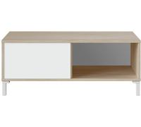 Usinestreet Mesa de centro con 2 compartimentos - L100 cm - Efecto Roble y Blanco