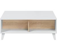 Usinestreet Mesa de centro con tablero parcialmente elevable - l100 cm - blanco