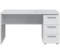 Usinestreet Mesa de despacho con 3 cajones blanco artik