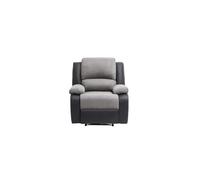 UsineStreet - Sillón Relax de 1 Plaza (Microfibra/Piel sintética), Color Gris y Negro