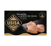 USISA - Conserva de Pescado | Delicioso Salmón en Aceite de Oliva - Pack de 6 Latas de 85 g cada una | Rico en Omega-3 y Listo para Disfrutar.