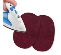 USIT, 2 Piezas Mini Parches de Ante Termoadhesivos, 13x9 cm, Ideales para Reparar Pantalones, Chaquetas y Camisas, Tintes Inalterables, Burdeos