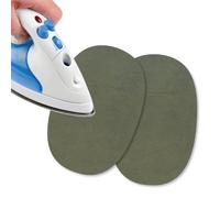 USIT, 2 Piezas Mini Parches de Ante Termoadhesivos, 13x9 cm, Ideales para Reparar Pantalones, Chaquetas y Camisas, Tintes Inalterables, Verde Oliva