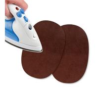 USIT, 2 Piezas Mini Parches de Ante Termoadhesivos, 13x9 cm, Ideales para Reparar Pantalones, Chaquetas y Camisas, Tintes Inalterables, Tabaco Oscuro