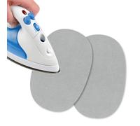 USIT, 2 Piezas Mini Parches de Ante Termoadhesivos, 13x9 cm, Ideales para Reparar Pantalones, Chaquetas y Camisas, Tintes Inalterables, Gris Claro