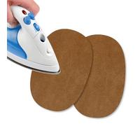 USIT, 2 Piezas Mini Parches de Ante Termoadhesivos, 13x9 cm, Ideales para Reparar Pantalones, Chaquetas y Camisas, Tintes Inalterables, Camello