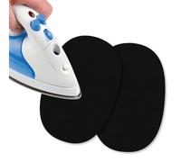 USIT, 2 Piezas Mini Parches de Jersey Termoadhesivos para Ropa, 13x9 cm, Ideales para Reparar Chándales, Camisetas y Pantalones Deportivos, Negro