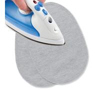 USIT, 2 Piezas Parches de Jersey Termoadhesivos para Ropa, 16x11 cm, Ideales para Reparar Chándales, Camisetas y Pantalones Deportivos, Gris Claro