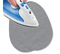 USIT, 2 Piezas Parches de Jersey Termoadhesivos para Ropa, 16x11 cm, Ideales para Reparar Chándales, Camisetas y Pantalones Deportivos, Gris Medio