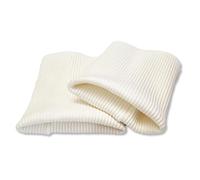 USIT, Puños para Ropa en Algodón, 8x9 cm, Ideales para Reparar Jerseys y Sudaderas, 1 Par, Blanco