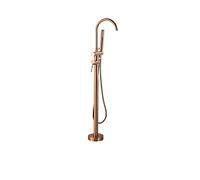 USKI Baño de Oro Bañera Faucet Moderno Bañera Grifo con Ducha de Mano Bañera de Suelo frívica fría y Caliente(Rose Gold)