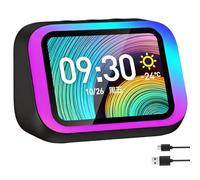 Usknxiu Reloj Inteligente con Voz AI y Luz RGB, Altavoz Bluetooth 5.4 Portátil, Pantalla Hora Clima, Llamadas Manos Libres, Diseño Elegante Mesita Noche