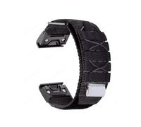 UsmAsk 22/ 26mm Sport Nylon Loop Strap Fit for Garmin Fenix 7 6X 6S 6 Pro 5X 5 5S 3HR Bracelet Fit for Garmin Band Belt Watchband Accessories (Color : Black, Size : For Garmin 26mm)