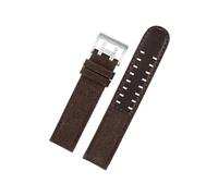UsmAsk Ajuste for el reloj Hamilton Khaki Field H760250/h77616533/h70605963 H68201993 correa de reloj de cuero genuino de nailon for hombres 20mm 22mm (Color : Brown silver clasp, Size : 20mm)