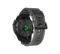 UsmAsk Apto for Correas de Reloj Garmin Quickfit 20mm 22mm 26mm Correa de Cuero Pulsera Apta for Fenix 7 6 5 MARQ Instinct TactixFit (Color : HGA128BLK-YEL, Size : 20mm)