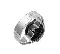 UsmAsk Correa con extremo curvo sin espacios for Huawei Watch GT4, banda de acero inoxidable de 46mm y 22mm, pulsera de ajuste rápido for hombre (Color : Silver, Size : For HUAWEI GT4 46MM)