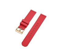 UsmAsk Correa de caucho fluorado de 18 mm, 20 mm y 22 mm adecuada for correas de buceo de liberación rápida de cada marca de reloj(Red gold,20mm)