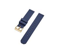 UsmAsk Correa de caucho fluorado de 18 mm, 20 mm y 22 mm adecuada for correas de buceo de liberación rápida de cada marca de reloj(Blue gold,20mm)