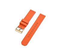 UsmAsk Correa de caucho fluorado de 18 mm, 20 mm y 22 mm adecuada for correas de buceo de liberación rápida de cada marca de reloj(Orange gold,18mm)
