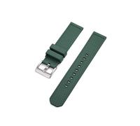 UsmAsk Correa de caucho fluorado de 18 mm, 20 mm y 22 mm adecuada for correas de buceo de liberación rápida de cada marca de reloj(Green silver,22mm)