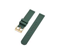 UsmAsk Correa de caucho fluorado de 18 mm, 20 mm y 22 mm adecuada for correas de buceo de liberación rápida de cada marca de reloj(Green gold,18mm)