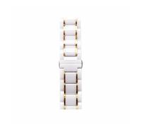 UsmAsk Correa de cerámica de Acero de 20mm y 22mm Compatible con Samsung Galaxy Watch4, 5, 40mm, 45 y 44mm Pro, Compatible con Amazfit GTS (Color : White and Gold, Size : 24mm)