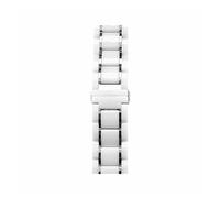 UsmAsk Correa de cerámica de Acero de 20mm y 22mm Compatible con Samsung Galaxy Watch4, 5, 40mm, 45 y 44mm Pro, Compatible con Amazfit GTS (Color : White and Silver, Size : 20mm)