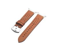 UsmAsk Correa de cuero apta for Samsung Galaxy Watch 7 Ultra de 47 mm, pulsera deportiva for mujer y hombre, correa de bucle apta for Samsung Watch 7 de 47 mm(Brown-Silver)