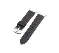 UsmAsk Correa de cuero apta for Samsung Galaxy Watch 7 Ultra de 47 mm, pulsera deportiva for mujer y hombre, correa de bucle apta for Samsung Watch 7 de 47 mm(Black-Silver)