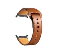 UsmAsk Correa de cuero apta for Samsung Galaxy Watch 7 Ultra de 47 mm, sin espacios, extremo curvo, pulsera apta for Galaxy Watch 7 Ultra de 47 mm, correa de reloj(Brown-black adapter)