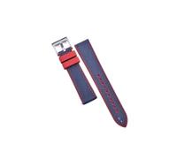 UsmAsk Correa de cuero Fluororubber, correa híbrida FKM de 20mm y 22mm, pulsera de liberación rápida for reloj de buceo for hombre (Color : Red-Blue 1, Size : 22mm)