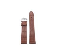 UsmAsk Correa de cuero genuino, piel de vaca suave y transpirable, ajuste adecuado for correa de reloj CARTIER Tank/solo/Santos/correa redonda de gama alta(Light brown-silver,15mm)
