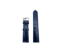 UsmAsk Correa de cuero genuino, piel de vaca suave y transpirable, ajuste adecuado for correa de reloj CARTIER Tank/solo/Santos/correa redonda de gama alta(Blue-silver,19mm)
